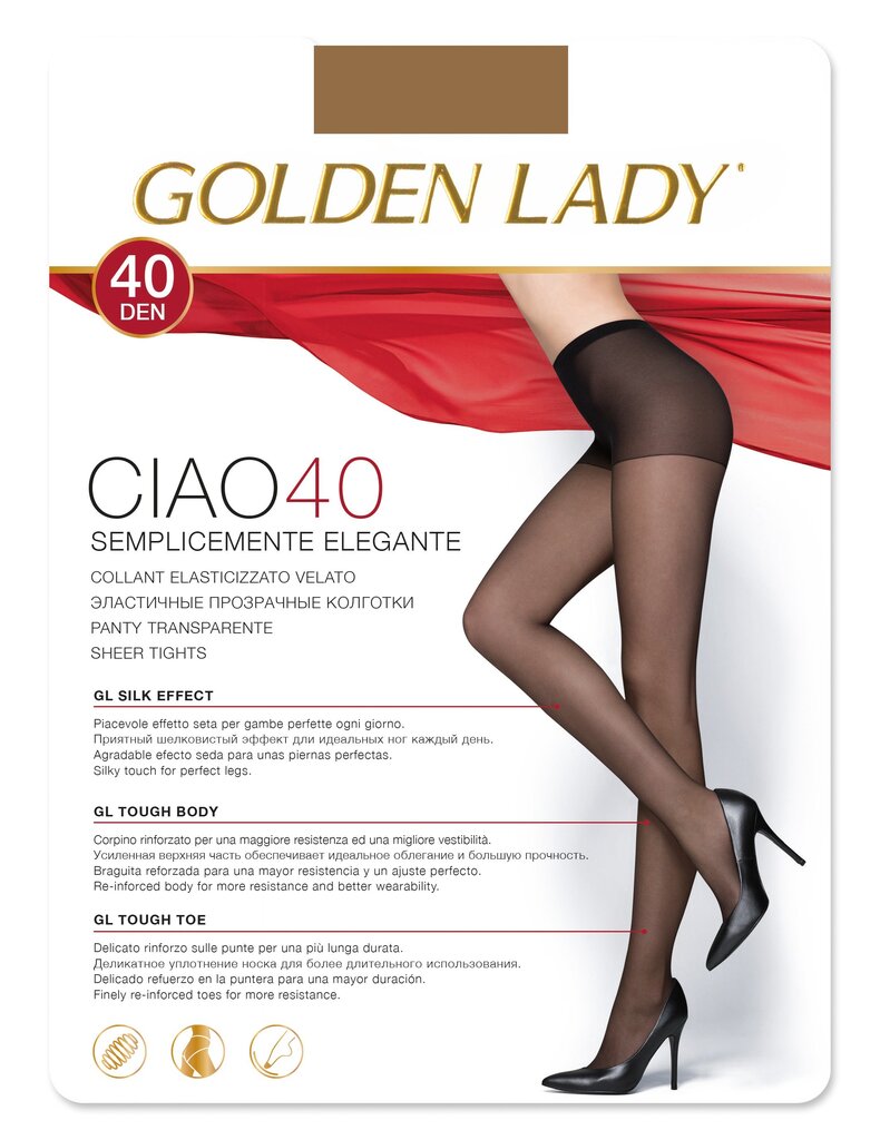 Pėdkelnės moterims Golden Lady 40 DEN, rudos kaina ir informacija | Pėdkelnės | pigu.lt