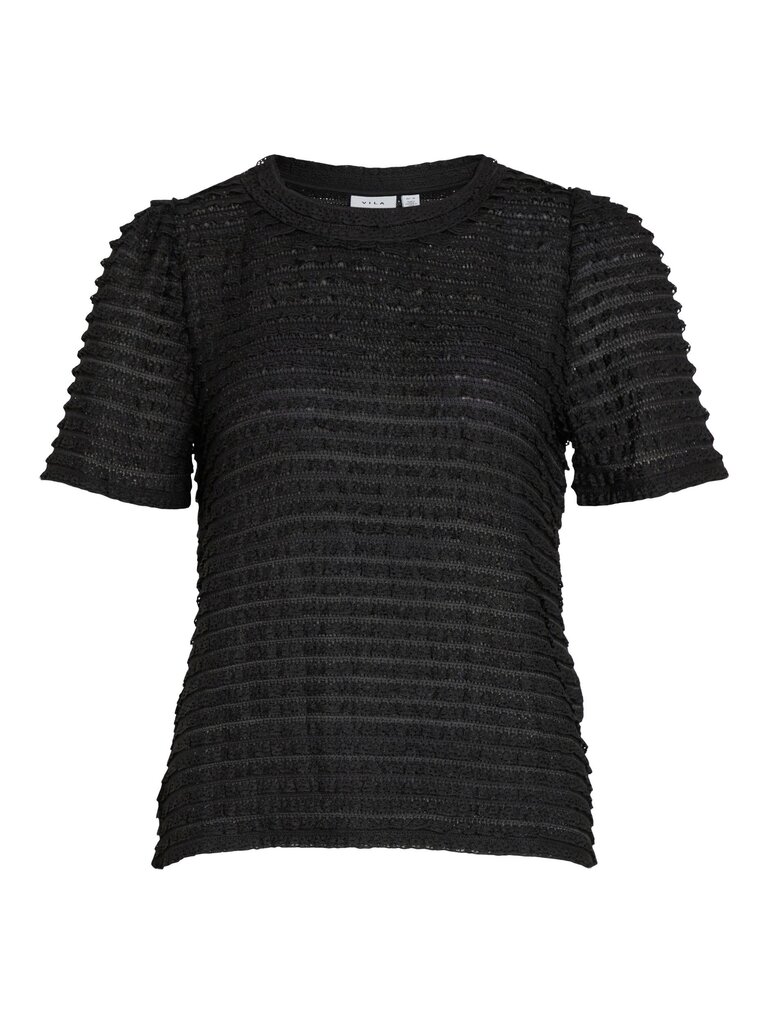 Vila marškinėliai moterims, juodi цена и информация | Marškinėliai moterims | pigu.lt