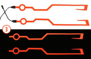 Motociklininko šalmo LED apšvietimo juosta, oranžinė цена и информация | Шлемы для мотоциклистов | pigu.lt