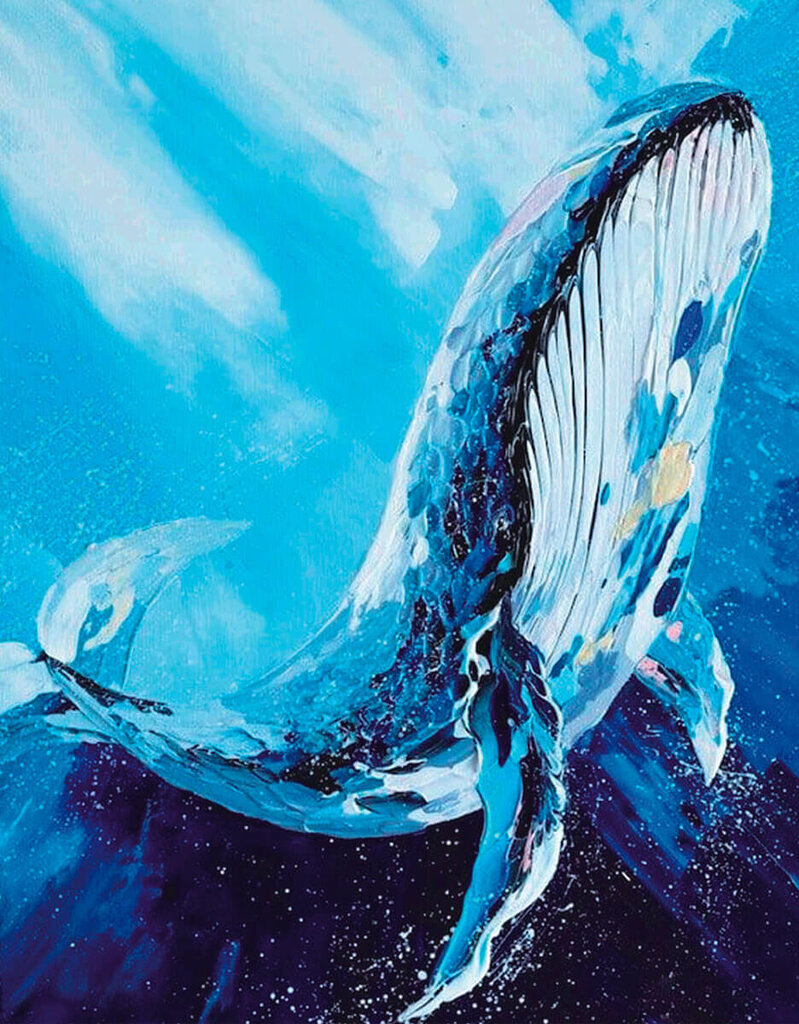 Deimantinė mozaika su rėmeliu TM Varvikas Majestic Whale LG244e 40x50 cm kaina ir informacija | Deimantinės mozaikos | pigu.lt