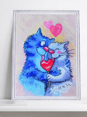 Deimantinė mozaika su rėmeliu TM Varvikas Cats - Sharing happiness LG271e 40x50 cm kaina ir informacija | Deimantinės mozaikos | pigu.lt