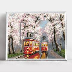 Deimantinė mozaika su rėmeliu TM Varvikas Spring Trams LMC291e 50x65 cm kaina ir informacija | Deimantinės mozaikos | pigu.lt