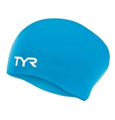 Шапочка для плавания  TYR Silicone Junior LONG HAIR SWIMCAP цена и информация | Шапочки для плавания | pigu.lt