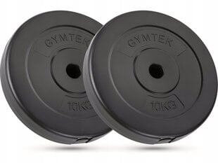 Diskinis svoris Gymtek Gy-1745038266, 2x10 kg, juodas цена и информация | Гантели, гири, штанги | pigu.lt