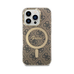 Оригинальный чехол GUESS Gold Logo + Зарядное устройство MagSafe для iPhone 14 Pro (6,1″) — White Marble цена и информация | Чехлы для телефонов | pigu.lt