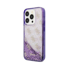 Оригинальный чехол GUESS Liquid Glitter 4G для iPhone 14 (6,1″) - Прозрачный/Фиолетовый цена и информация | Чехлы для телефонов | pigu.lt