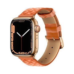 Кожаный ремешок HOCO Elegant для Apple Watch — Оранжевый 42/44/45/49 mm цена и информация | Аксессуары для смарт-часов и браслетов | pigu.lt