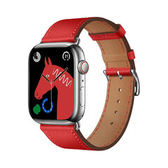 Кожаный ремешок HOCO Single Tour для Apple Watch — Красный 38/40/41 mm цена и информация | Аксессуары для смарт-часов и браслетов | pigu.lt