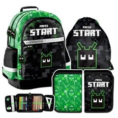Рюкзак школьный Paso, PRESS START 3 в 1 комплект цена и информация | Школьные рюкзаки, спортивные сумки | pigu.lt