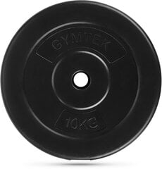 Svarmuo hanteliui Gymtek G-66469, 10 kg, 29 mm, juodas kaina ir informacija | Svoriai, svarmenys, grifai | pigu.lt