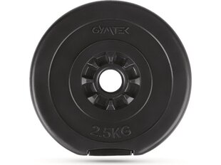 Diskinis svoris Gymtek G-66530, 2,5 kg, 31 mm, juodas цена и информация | Гантели, гири, штанги | pigu.lt