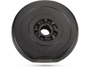 Diskinis svoris Gymtek G-66530, 2,5 kg, 31 mm, juodas цена и информация | Гантели, гири, штанги | pigu.lt