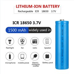 Baterija 18650 1500mAh Li-ion 3.7v kaina ir informacija | Garso kolonėlės | pigu.lt