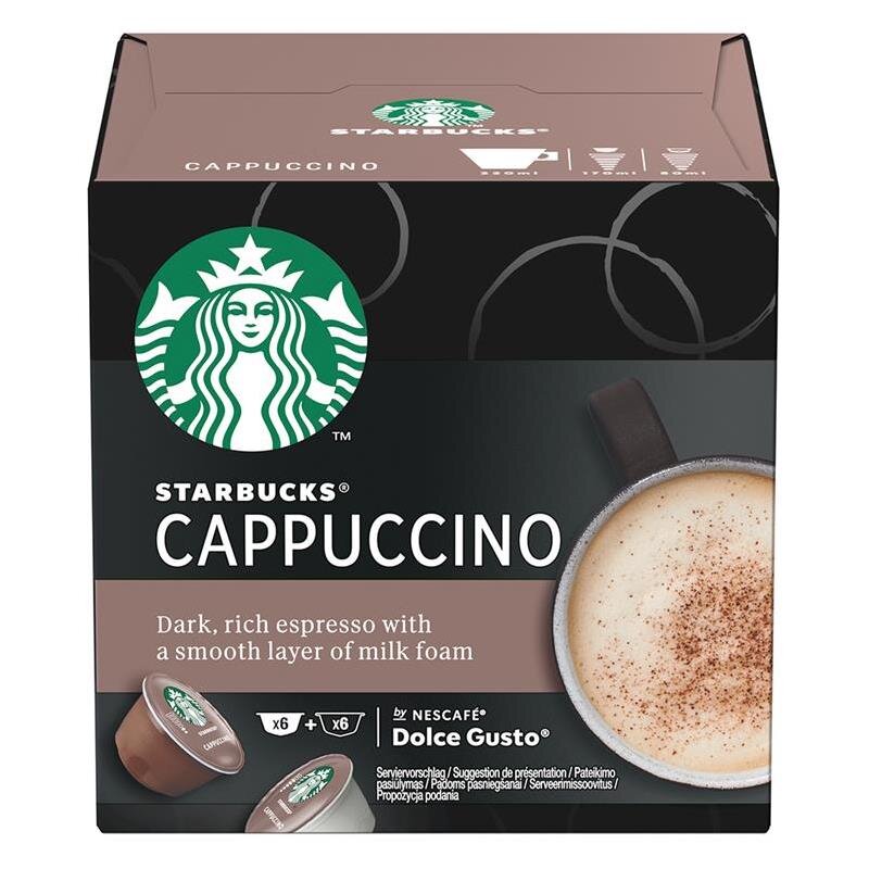 Nescafe Dolce Gusto Starbucks Cappuccino, 6 pcs - Coffee capsules цена и информация | Kava, kakava | pigu.lt