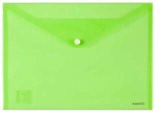 Конверт пластиковый с зажимом Axent, А4, 180 мкр, прозрачный, зеленый сп. цена и информация | Канцелярские товары | pigu.lt