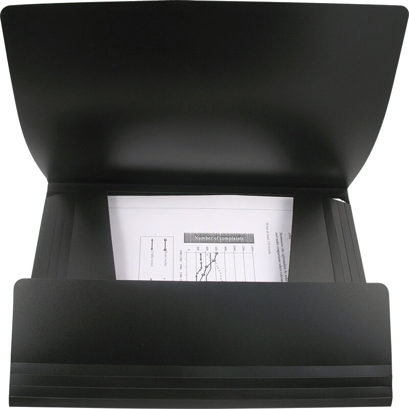 Plastikinis dėklas su guma Axent A4, juodas kaina ir informacija | Kanceliarinės prekės | pigu.lt