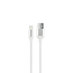 Setty cable USB - Lightning 1,2 m 2,4A nylon SC-LN01 white цена и информация | Кабели для телефонов | pigu.lt