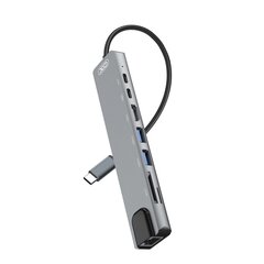 XO adapter HUB HUB003 8in1 silver цена и информация | Адаптеры, USB-разветвители | pigu.lt