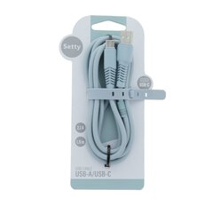 Setty cable USB - USB-C 1,5 m 2,1A KSA-C-1.523 blue цена и информация | Кабели для телефонов | pigu.lt
