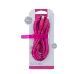 Setty cable USB-C - USB-C 1,5 m 2,1A KSC-C-1.526 pink цена и информация | Кабели для телефонов | pigu.lt