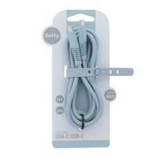 Setty cable USB-C - USB-C 1,5 m 2,1A KSC-C-1.523 niebieski цена и информация | Кабели для телефонов | pigu.lt