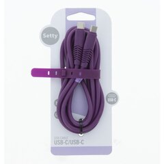 Setty cable USB-C - USB-C 1,5 m 2,1A KSC-C-1.5219 purple цена и информация | Кабели для телефонов | pigu.lt