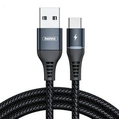 Cable USB-C Remax Colorful Light, 1m, 2.4A (black) цена и информация | Кабели для телефонов | pigu.lt