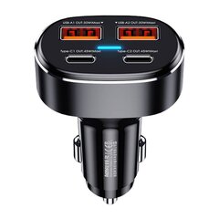 Car charger 2x USB, 2x USB-C Remax RCC329, 75W (black) цена и информация | Зарядные устройства для телефонов | pigu.lt