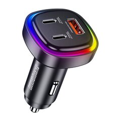 Car charger USB, 2x USB-C Remax RCC330, 66W (black) цена и информация | Зарядные устройства для телефонов | pigu.lt