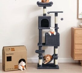 Когтеточка для кошек, 40 x 30 x 67 см, дымчато-серый цена и информация | Когтеточки | pigu.lt