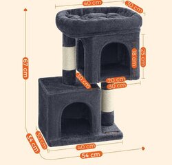 Когтеточка для кошек, 40 x 30 x 67 см, дымчато-серый цена и информация | Когтеточки | pigu.lt