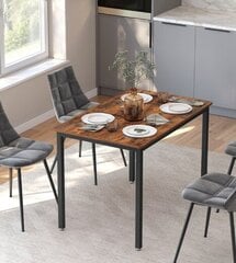 Valgomojo stalas, rudas/juodas kaina ir informacija | Virtuvės ir valgomojo stalai, staliukai | pigu.lt