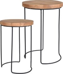 2-jų kavos staliukų komplektas Intesi Mofe, rudas kaina ir informacija | Kavos staliukai | pigu.lt