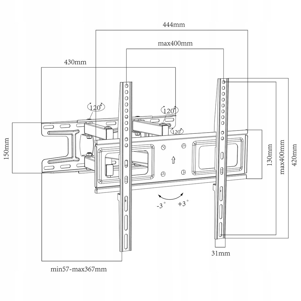 Ergosolid Redox-K35 32-60” цена и информация | Televizorių laikikliai, tvirtinimai | pigu.lt