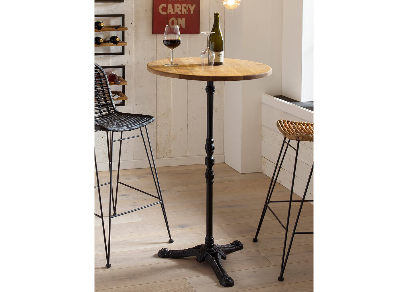 Baro stalas, rudas/juodas цена и информация | Virtuvės ir valgomojo stalai, staliukai | pigu.lt