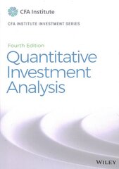 Quantitative Investment Analysis 4th edition kaina ir informacija | Ekonomikos knygos | pigu.lt