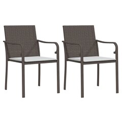 2-jų kėdžių komplektas vidaXL, rudas kaina ir informacija | Lauko kėdės, foteliai, pufai | pigu.lt