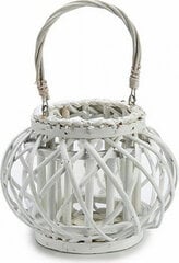 Gift Decor Candleholder White wicker Glass 30 x 19 x 25,5 cm (6 Units) kaina ir informacija | Žvakės, Žvakidės | pigu.lt