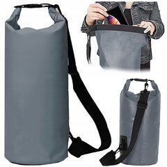 Vandeniui atsparus maišas Dry Bag, 15l, pilkas цена и информация | Непромокаемые мешки, чехлы, дождевики | pigu.lt