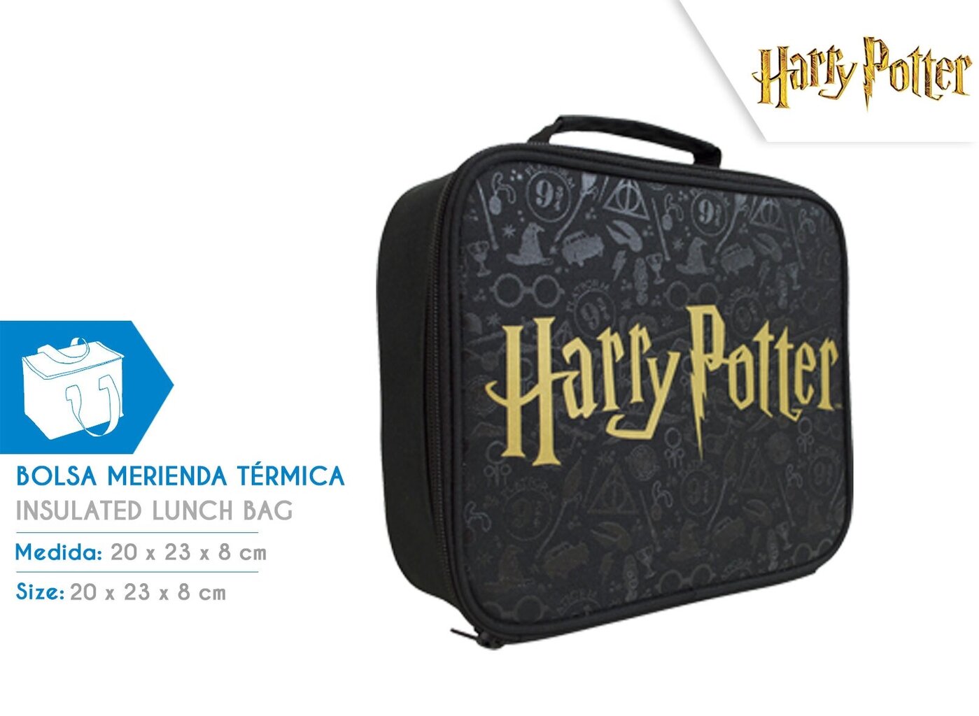 Hario Poterio pietų krepšys, juodas kaina ir informacija | Termosai, termorankinės | pigu.lt