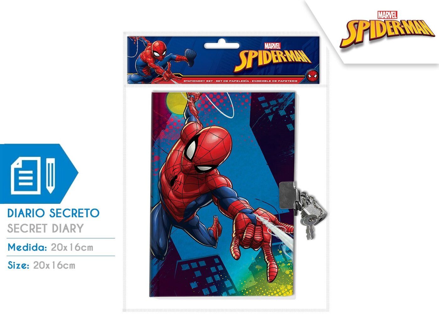 Dienoraštis su spyna Spiderman (Žmogus voras) цена и информация | Sąsiuviniai ir popieriaus prekės | pigu.lt