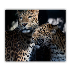 Tulup pjaustymo lentelė Du leopardai, 60x52 cm kaina ir informacija | Pjaustymo lentelės | pigu.lt