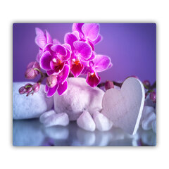 Tulup pjaustymo lentelė Orchidėja ir širdis, 60x52 cm цена и информация | Разделочная доска | pigu.lt