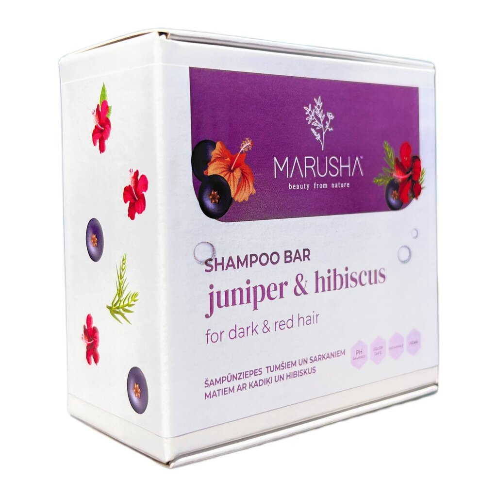 Kietas plaukų šampūnas Marusha Juniper Hibiscus, 45 g kaina ir informacija | Šampūnai | pigu.lt