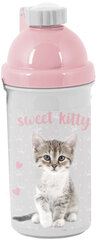 Mokykla Bidon Paso Gray-Pink Sweet Kitty 550 ml цена и информация | Фляги для воды | pigu.lt