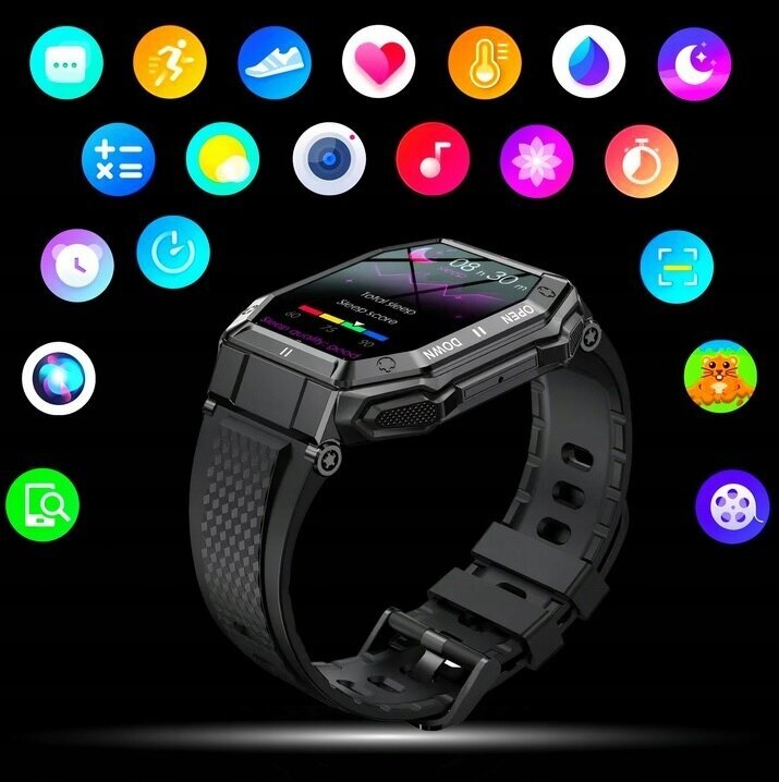 Revento K55 Black kaina ir informacija | Išmanieji laikrodžiai (smartwatch) | pigu.lt