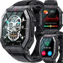 Черные мужские умные часы K55 цена и информация | Смарт-часы (smartwatch) | pigu.lt