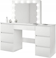 Kosmetinis staliukas 130 x 143 x 43 cm, baltas цена и информация | Туалетные столики | pigu.lt