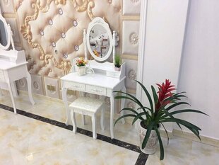 Kosmetinis staliukas Cerlo 75 x 140 x 40 cm, baltas kaina ir informacija | Kosmetiniai staliukai | pigu.lt