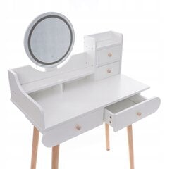 Kosmetinis staliukas Lucaro 80 x 122 x 40 cm, baltas kaina ir informacija | Kosmetiniai staliukai | pigu.lt